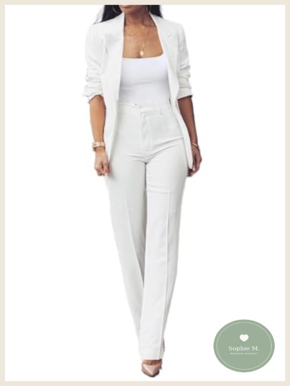 2 Piece Blazer Pants Set Business Dressy Suit Women Pant Suits